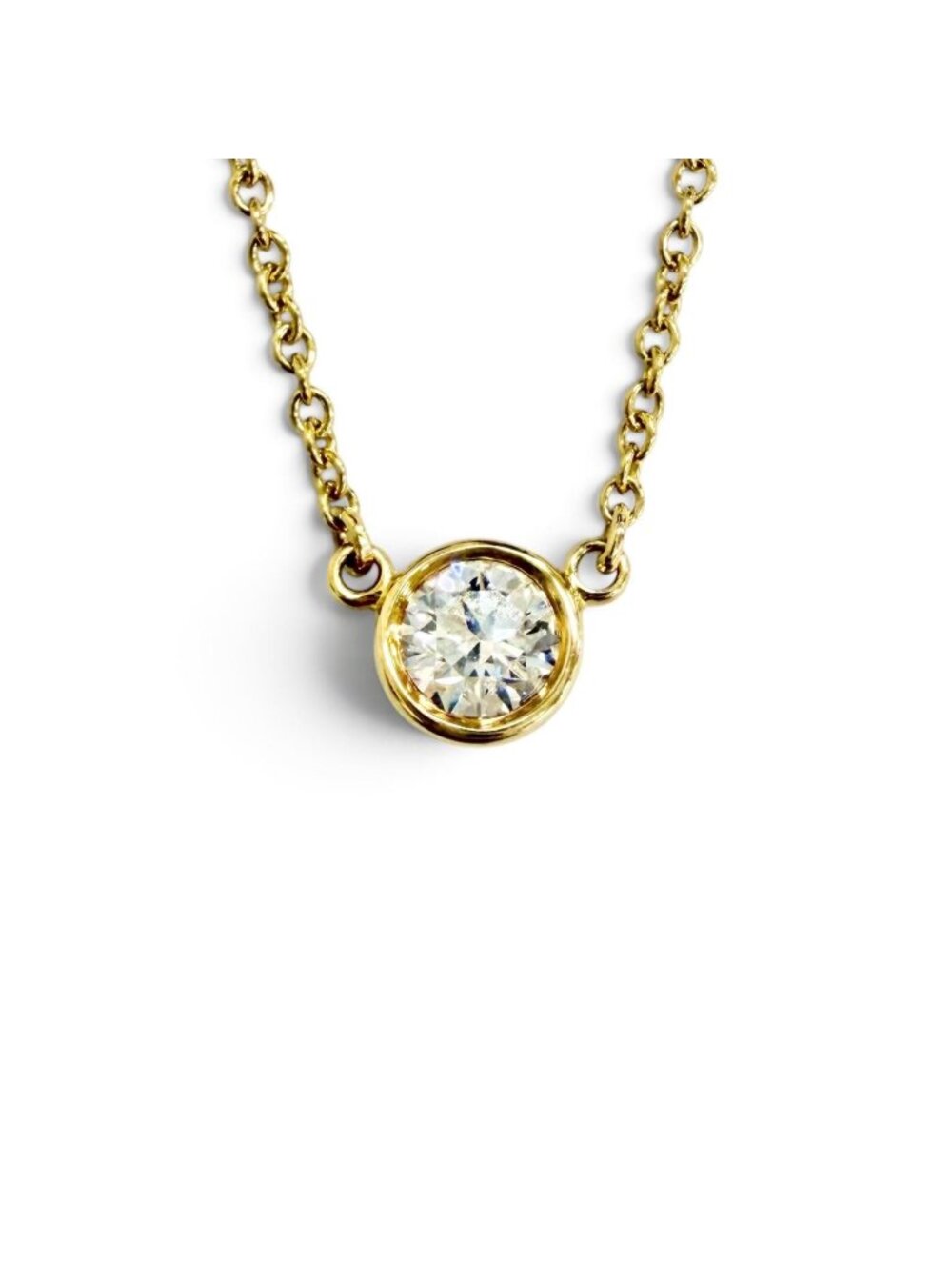Tiffany & Co by the Yard 1 P Diamond Pendant 750 Yellow Gold